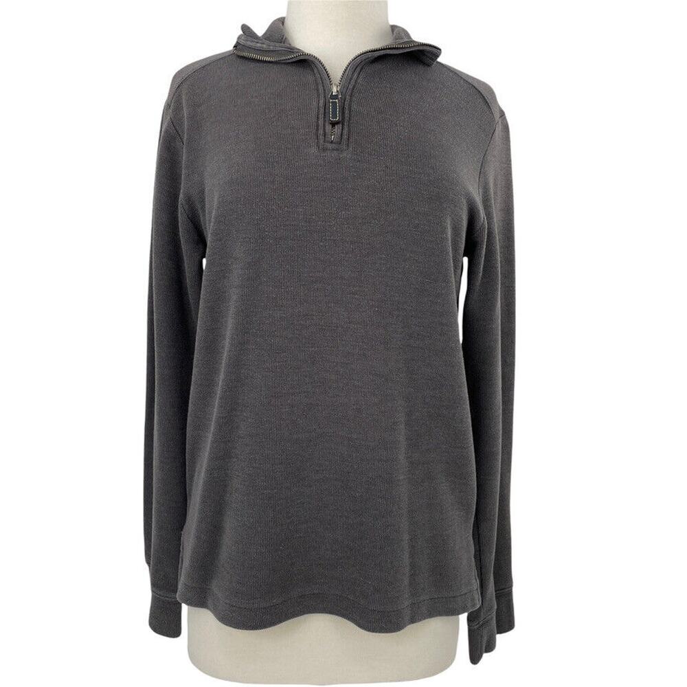 Merona Sweater Mens Small Grey Sweatshirt Pullover 1/4 Zip Long Sleeve Casual